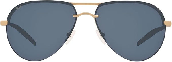 COSTA DEL MAR MENS HELO AVIATOR SUNGLASSES, MATTE CHAMPAGNE/GREY POLARIZED-580P, 61