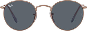 RAY-BAN ROUND METAL SUNGLASSES, ROSE GOLD/BLUE, RB3447 50