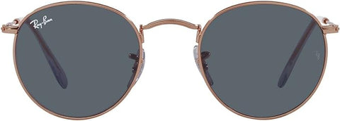 RAY-BAN ROUND METAL SUNGLASSES, ROSE GOLD/BLUE, RB3447 50