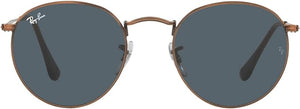 RAY-BAN ROUND METAL SUNGLASSES, ANTIQUE COPPER/BLUE, RB3447 53