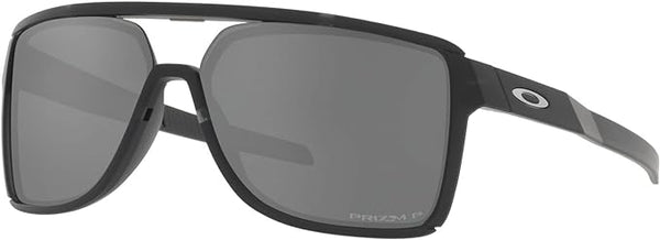 OAKLEY MEN'S CASTEL RECTANGULAR SUNGLASSES, MATTE BLACK INK/PRIZM BLACK POLARIZED, OO9147 63