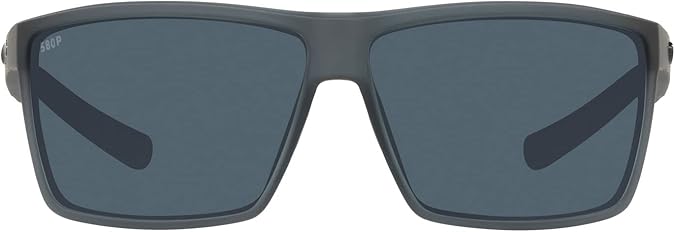 COSTA DEL MAR MENS RINCON FISHING AND WATERSPORTS RECTANGULAR SUNGLASSES, MATTE SMOKE CRYSTAL/GREY POLARIZED-580P, 63