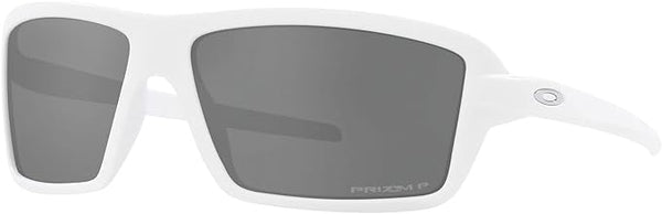 OAKLEY MEN'S CABLES RECTANGULAR SUNGLASSES, MATTE WHITE/PRIZM BLACK POLARIZED, OO9129 63