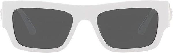 VERSACE MAN SUNGLASSES WHITE FRAME, DARK GREY LENSES, 53