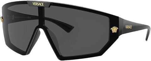 VERSACE VE 4461 GB1/87 BLACK PLASTIC SHIELD SUNGLASSES GREY LENS, 47