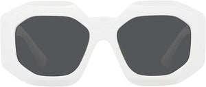 VERSACE WOMAN SUNGLASSES WHITE FRAME, DARK GREY LENSES, 56