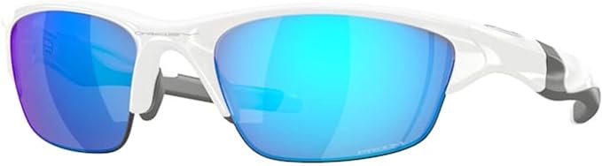 OAKLEY MEN'S HALF JACKET 2.0 LOW BRIDGE FIT RECTANGULAR SUNGLASSES, WHITE/PRIZM SAPPHIRE, OO9153 62