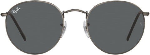 RAY-BAN ROUND METAL SUNGLASSES, ANTIQUE GUNMETAL/DARK GREY, RB3447 53