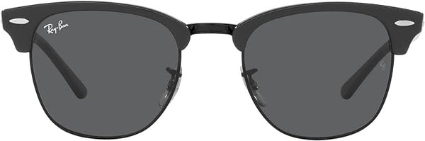 RAY-BAN CLUBMASTER SQUARE SUNGLASSES, GREY ON BLACK/DARK GREY, RB3016 55