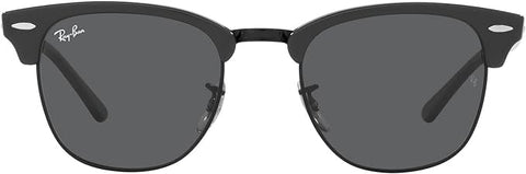 RAY-BAN CLUBMASTER SQUARE SUNGLASSES, GREY ON BLACK/DARK GREY, RB3016 55