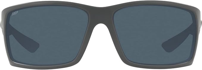 COSTA DEL MAR MENS REEFTON RECTANGULAR SUNGLASSES, MATTE GREY/GREY POLARIZED-580P, 64