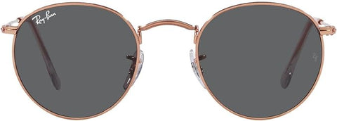 RAY-BAN ROUND METAL SUNGLASSES, ROSE GOLD/DARK GREY, RB3447 50