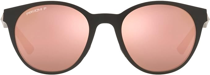 OAKLEY WOMEN'S SPINDRIFT ROUND SUNGLASSES, MATTE BLACK/PRIZM ROSE GOLD POLARIZED, OO9474 52