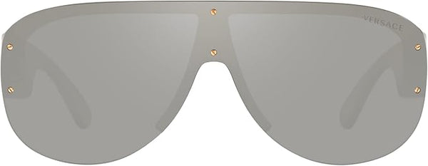 VERSACE VE 4391 311/6G TRANSPARENT GREY PLASTIC SHIELD SUNGLASSES GREY MIRROR LENS