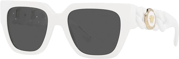 VERSACE WOMAN SUNGLASSES WHITE FRAME, DARK GREY LENSES, 53