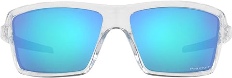 OAKLEY MEN'S CABLES RECTANGULAR SUNGLASSES, POLISHED CLEAR/PRIZM SAPPHIRE POLARIZED, OO9129 63