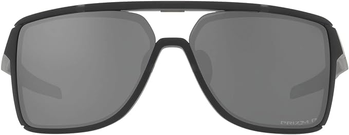 OAKLEY MEN'S CASTEL RECTANGULAR SUNGLASSES, MATTE BLACK INK/PRIZM BLACK POLARIZED, OO9147 63