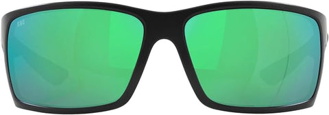 COSTA DEL MAR MAN SUNGLASSES MATTE BLACK FRAME - GREEN MIRROR LENSES - 64