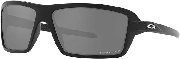 OAKLEY MEN'S CABLES RECTANGULAR SUNGLASSES, MATTE BLACK/PRIZM BLACK POLARIZED, OO9129 63