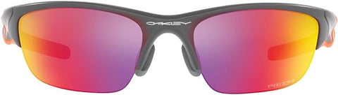 OAKLEY MEN'S HALF JACKET 2.0 LOW BRIDGE FIT RECTANGULAR SUNGLASSES, MATTE DARK GREY/PRIZM ROAD, OO9153 62