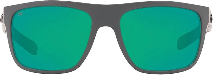 COSTA DEL MAR MENS BROADBILL SQUARE SUNGLASSES, MATTE GREY/GREEN MIRRORED POLARIZED-580G, 61