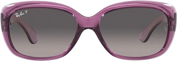 RAY-BAN WOMEN'S JACKIE OHH BUTTERFLY SUNGLASSES, TRANSPARENT VIOLET/GREY GRADIENT POLARIZED, RB4101 58