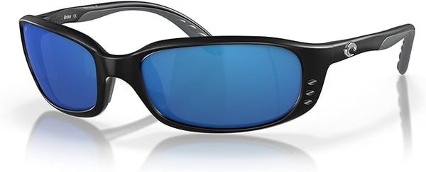 COSTA DEL MAR MAN SUNGLASSES, MATTE BLACK/BLUE MIRRORED, 59