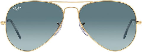 RAY-BAN CLASSIC AVIATOR SUNGLASSES, GOLD/BLUE GRADIENT GREY, RB3025 55