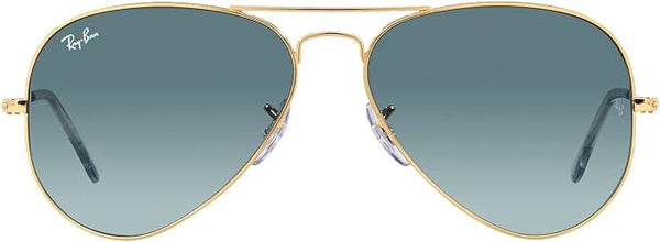 RAY-BAN CLASSIC AVIATOR SUNGLASSES, GOLD/BLUE GRADIENT GREY, RB3025 58