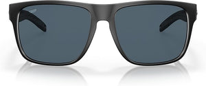 COSTA DEL MAR MAN SUNGLASSES MATTE BLACK FRAME, GRAY LENSES, 59