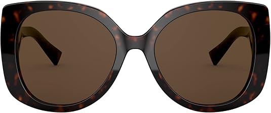 VERSACE VE 4387 108/73 HAVANA RECTANGLE SUNGLASSES BROWN LENS, 56