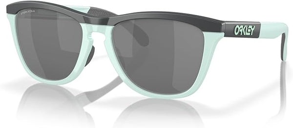 OAKLEY FROGSKINS RANGE LOW BRIDGE FIT ROUND SUNGLASSES, MATTE CARBON/BLUE MILKSHAKE/PRIZM BLACK, OO9284A  55