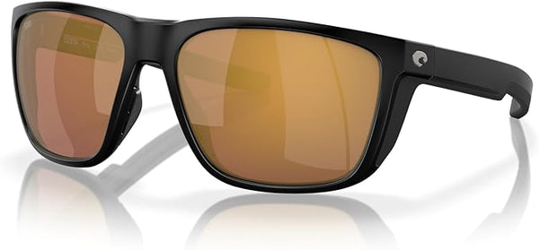 COSTA DEL MAR FERG SUNGLASSES, MATTE BLACK/GOLD MIRRORED 580G, 59