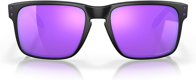 OAKLEY MEN'S HOLBROOK SQUARE SUNGLASSES, JULIAN WILSON MATTE BLACK/VIOLET IRIDIUM, OO9102 55