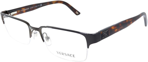 VERSACE VE 1184 1269 BRUSHED BROWN METAL RECTANGLE EYEGLASSES 53