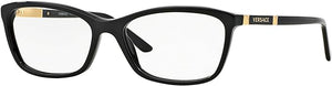 VERSACE VE 3218 GB1_53 BLACK PLASTIC SQUARE EYEGLASSES 53