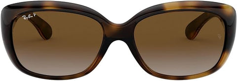 RAY-BAN WOMEN'S JACKIE OHH BUTTERFLY SUNGLASSES, LIGHT HAVANA/POLARIZED LIGHT GREY GRADIENT BROWN, RB4101 58