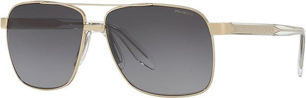 VERSACE MAN SUNGLASSES PALE GOLD FRAME, LIGHT GREY GRADIENT GREY LENSES, 59