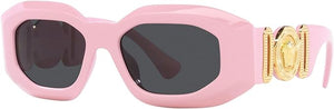 VERSACE ROCK ICONS VE 4425U CAPSULE LA VACANZA PINK/DARK GREY 54/18/145 UNISEX SUNGLASSES, 54