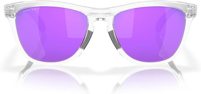 OAKLEY FROGSKINS RANGE LOW BRIDGE FIT ROUND SUNGLASSES, MATTE CLEAR/PRIZM VIOLET, OO9284A  55