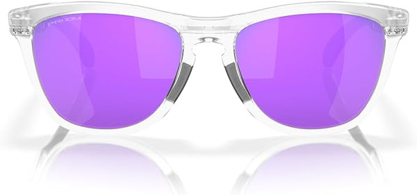 OAKLEY FROGSKINS RANGE LOW BRIDGE FIT ROUND SUNGLASSES, MATTE CLEAR/PRIZM VIOLET, OO9284A  55