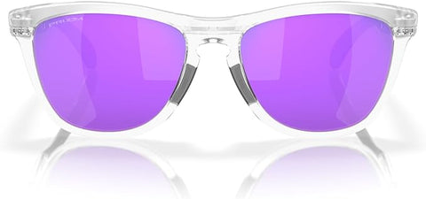 OAKLEY FROGSKINS RANGE LOW BRIDGE FIT ROUND SUNGLASSES, MATTE CLEAR/PRIZM VIOLET, OO9284A  55