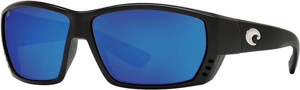 COSTA DEL MAR MAN SUNGLASSES MATTE BLACK FRAME, BLUE MIRROR LENSES, 62