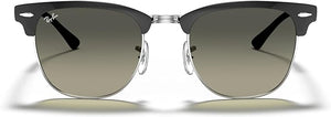 RAY-BAN CLUBMASTER METAL SQUARE SUNGLASSES, BLACK ON SILVER/LIGHT GREY GRADIENT DARK GREY, RB3716 51