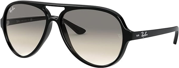 RAY-BAN CATS 5000 AVIATOR SUNGLASSES, BLACK/CLEAR GRADIENT GREY, RB4125 59