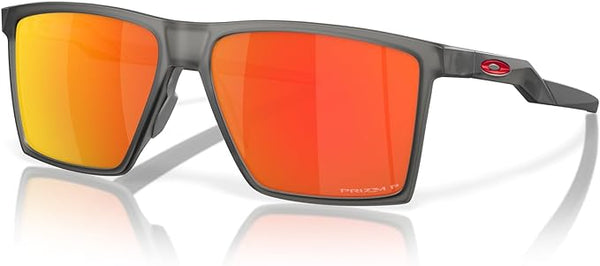 OAKLEY FUTURITY SUN RECTANGULAR SUNGLASSES, SATIN GREY SMOKE/PRIZM RUBY POLARIZED, OO9482 57