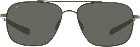 COSTA DEL MAR MEN'S CANAVERAL ROUND SUNGLASSES, BRUSHED GRAY/GRAY, 59