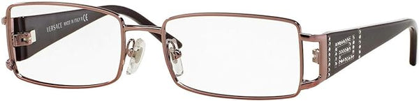 VERSACE VE 1163B 1333 PINK GOLD METAL RECTANGLE EYEGLASSES 52