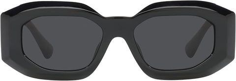 VERSACE MAN SUNGLASSES BLACK FRAME, DARK GREY LENSES, 53