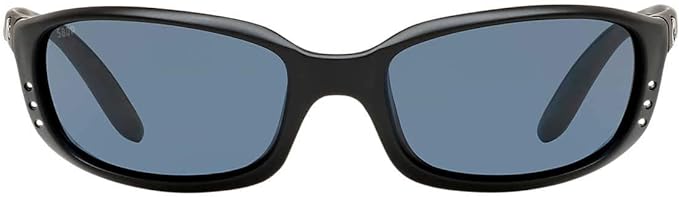 COSTA DEL MAR MEN'S BRINE READERS OVAL SUNGLASSES, MATTE BLACK/GREY BLUE MIRRORED C-580P, 59